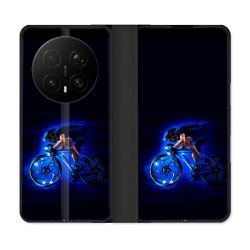 Housse Cuir Portefeuille Pour Honor Magic 8 Pro 5G Sport Cyclisme Bleu