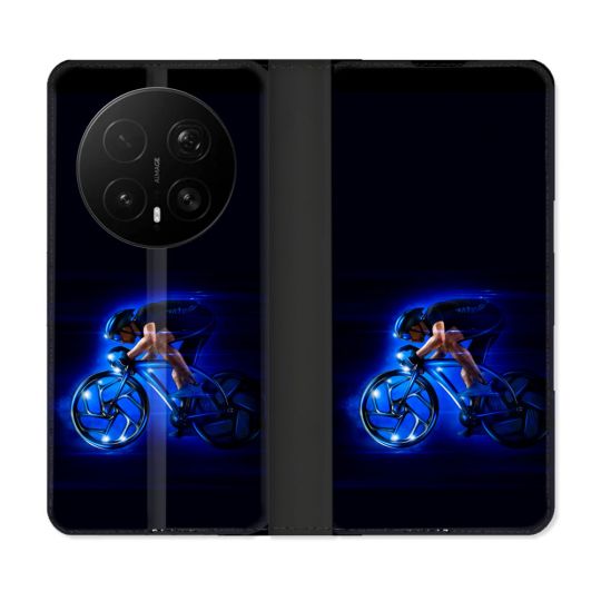 Housse Cuir Portefeuille Pour Honor Magic 8 Pro 5G Sport Cyclisme Bleu