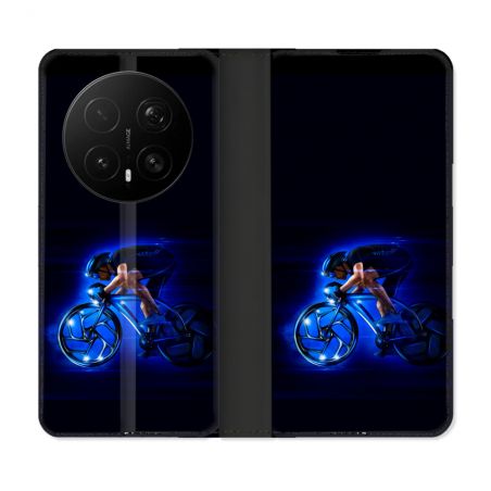 Housse Cuir Portefeuille Pour Honor Magic 8 Pro 5G Sport Cyclisme Bleu