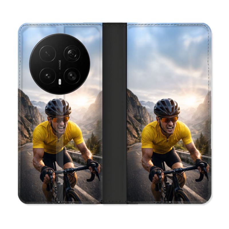 Housse Cuir Portefeuille Pour Honor Magic 8 Pro 5G Sport Cyclisme Maillot Jaune