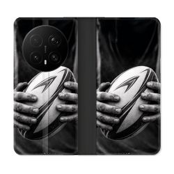 Housse Cuir Portefeuille Pour Honor Magic 8 Pro 5G Sport Rugby Ballon Moderne