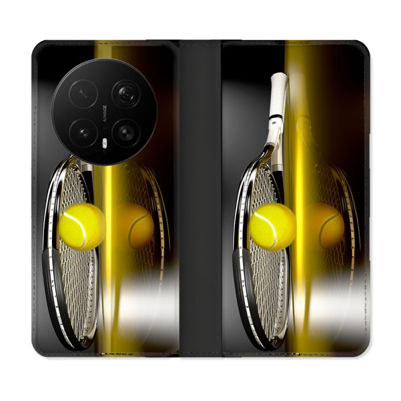 Housse Cuir Portefeuille Pour Honor Magic 8 Pro 5G Sport Tennis Reflet