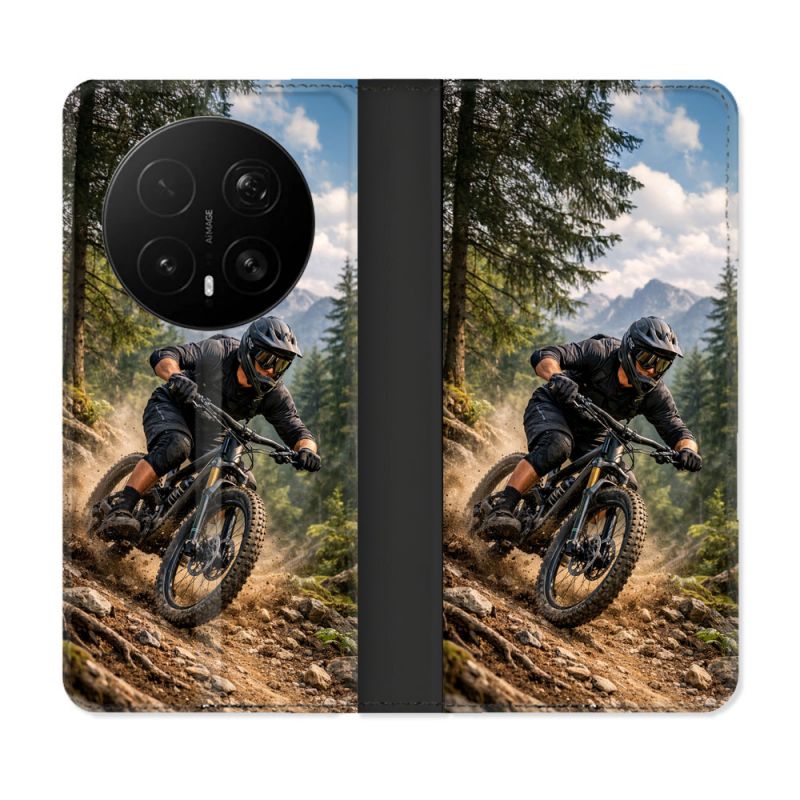 Housse Cuir Portefeuille Pour Honor Magic 8 Pro 5G Sport VTT Montagne