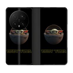 Housse Cuir Portefeuille Pour Honor Magic 8 Pro 5G Star Wars - Yoda bebe noir
