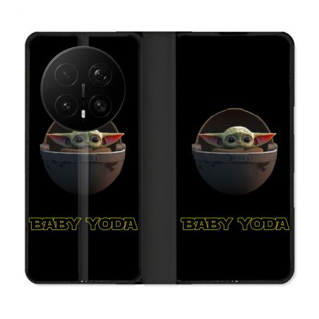 Housse Cuir Portefeuille Pour Honor Magic 8 Pro 5G Star Wars - Yoda bebe noir