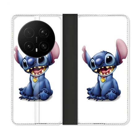 Housse Cuir Portefeuille Pour Honor Magic 8 Pro 5G Stitch Blanc