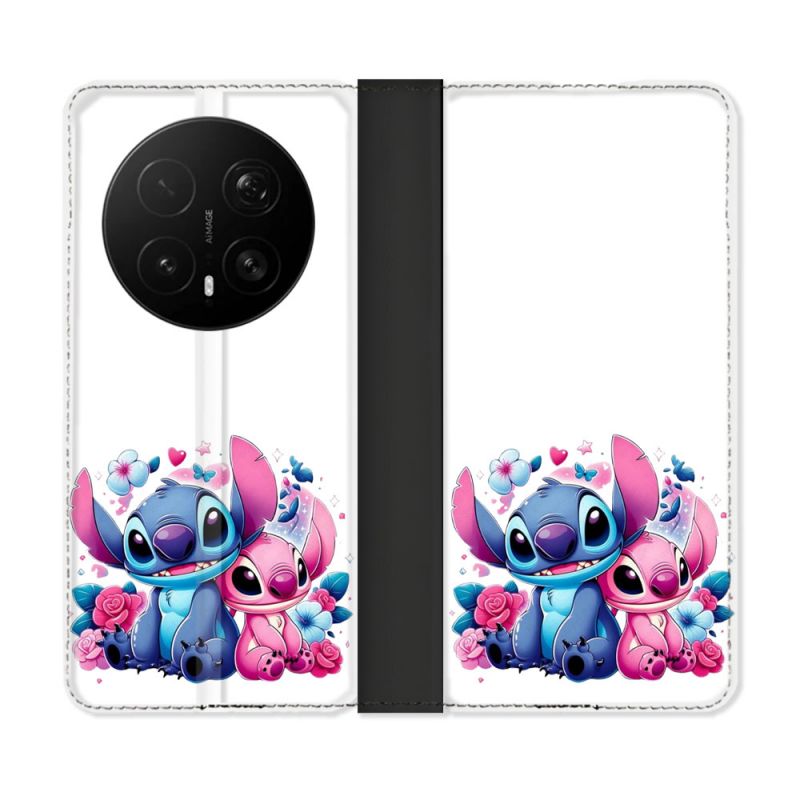 Housse Cuir Portefeuille Pour Honor Magic 8 Pro 5G Stitch Love