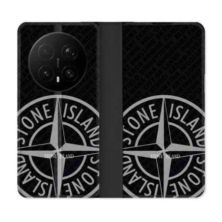Housse Cuir Portefeuille Pour Honor Magic 8 Pro 5G Stone Island Gris