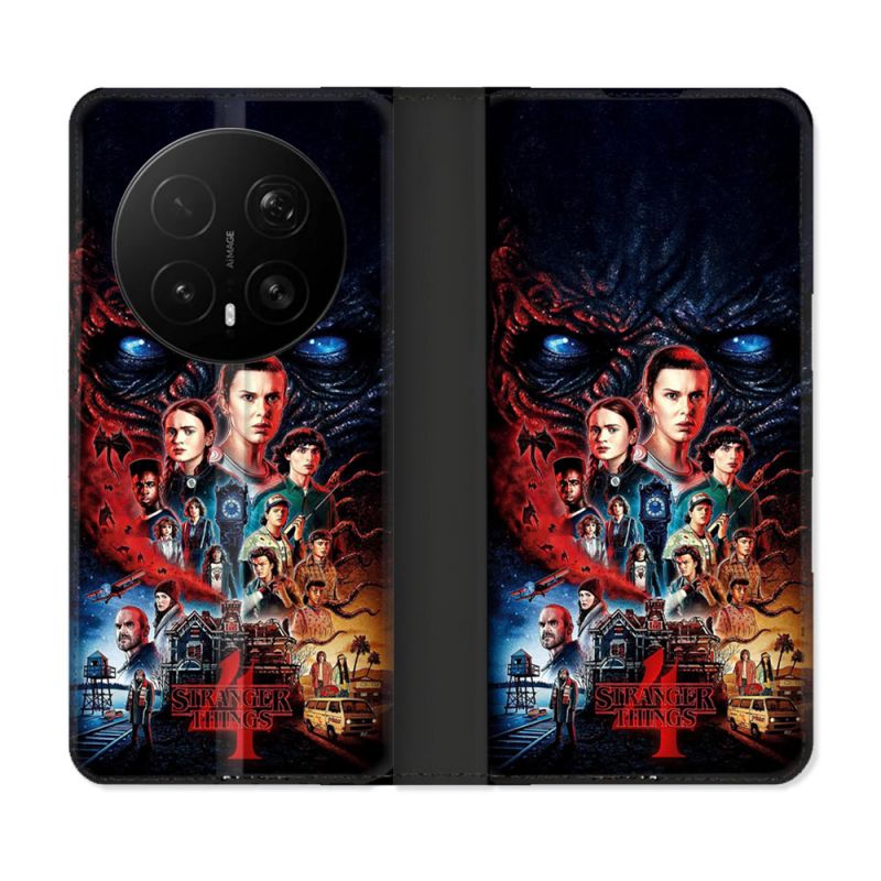 Housse Cuir Portefeuille Pour Honor Magic 8 Pro 5G Stranger Things Affiche 4