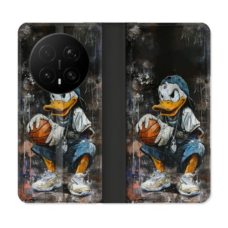 Housse Cuir Portefeuille Pour Honor Magic 8 Pro 5G Street Art Donald Duck