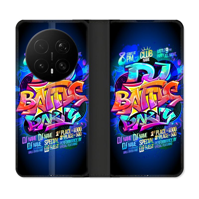 Housse Cuir Portefeuille Pour Honor Magic 8 Pro 5G Street Art Rap