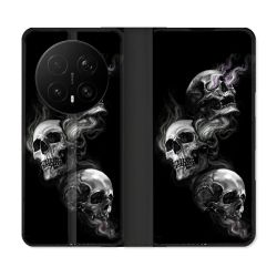 Housse Cuir Portefeuille Pour Honor Magic 8 Pro 5G Tete de Mort Triple