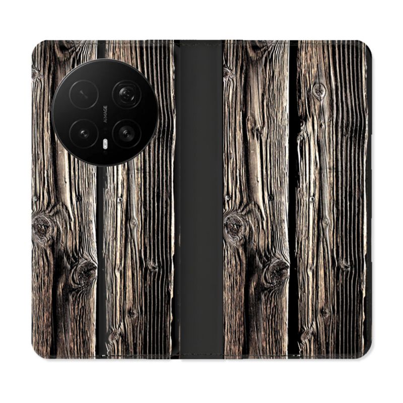 Housse Cuir Portefeuille Pour Honor Magic 8 Pro 5G Texture Bois