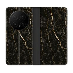 Housse Cuir Portefeuille Pour Honor Magic 8 Pro 5G Texture Marbre Noir