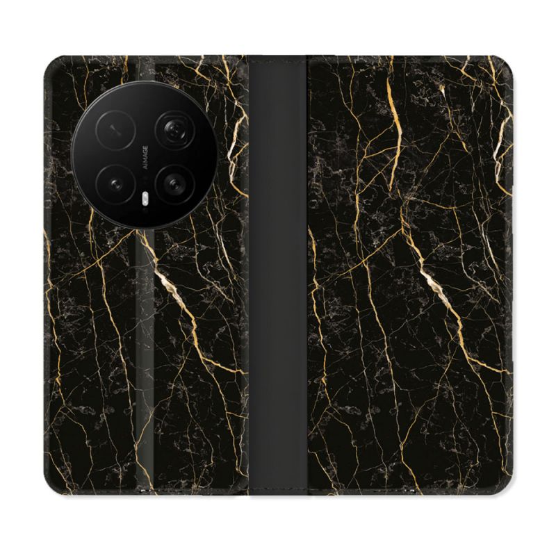 Housse Cuir Portefeuille Pour Honor Magic 8 Pro 5G Texture Marbre Noir