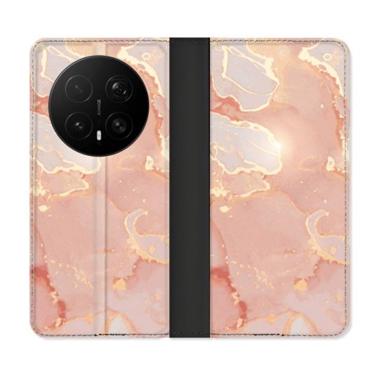 Housse Cuir Portefeuille Pour Honor Magic 8 Pro 5G Texture Marbre Rose