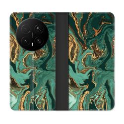 Housse Cuir Portefeuille Pour Honor Magic 8 Pro 5G Texture Marbre Vert