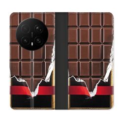 Housse Cuir Portefeuille Pour Honor Magic 8 Pro 5G Texture Trompe Oeil Chocolat