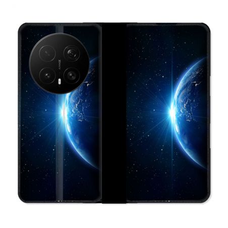 Housse Cuir Portefeuille Pour Honor Magic 8 Pro 5G Univers Planete Terre