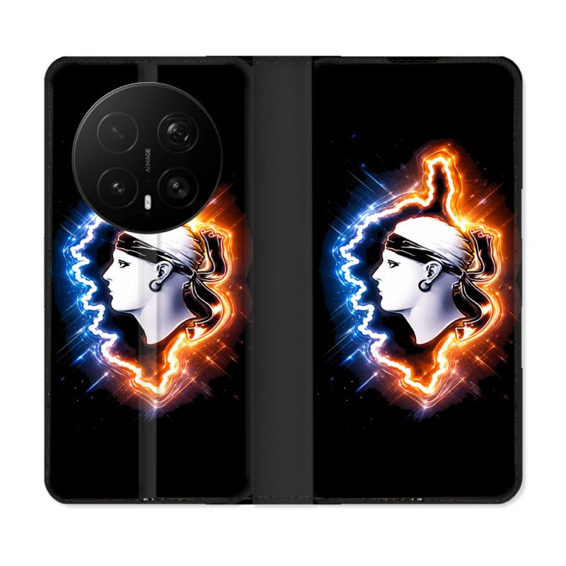 Housse Cuir Portefeuille Pour Honor Magic 8 Pro 5G Voyage Corse Brillante