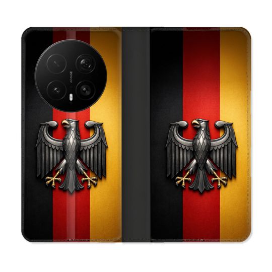 Housse Cuir Portefeuille Pour Honor Magic 8 Pro 5G Voyage Drapeau Allemagne