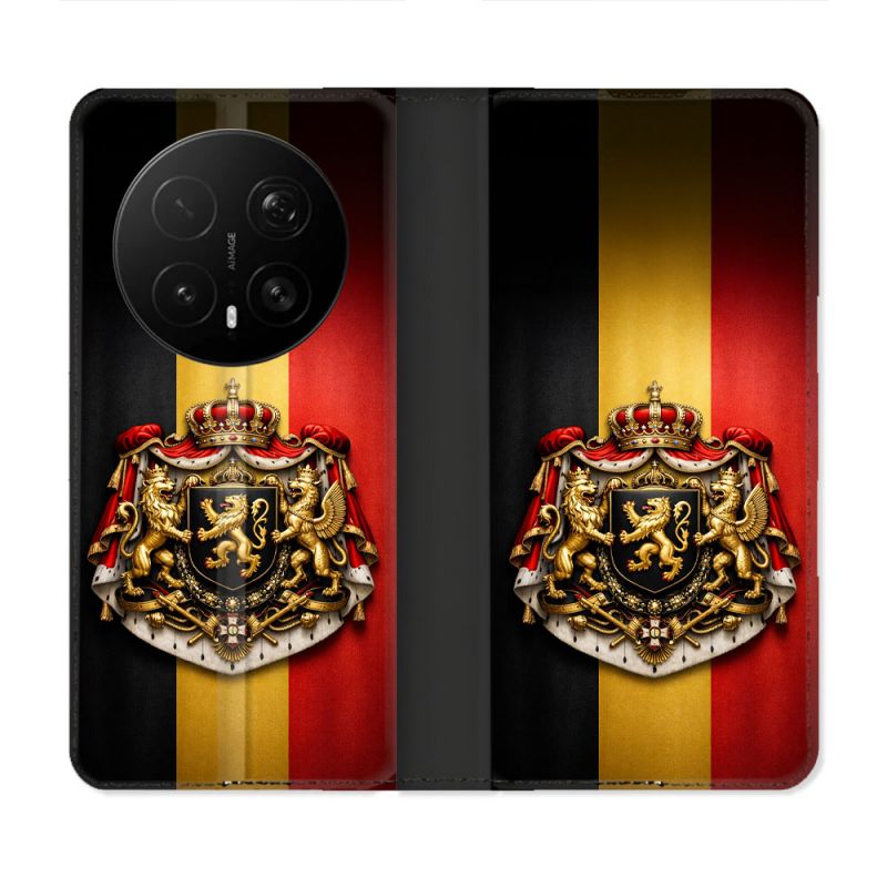 Housse Cuir Portefeuille Pour Honor Magic 8 Pro 5G Voyage Drapeau Belgique