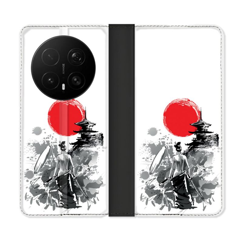 Housse Cuir Portefeuille Pour Honor Magic 8 Pro 5G Voyage Japon Femme