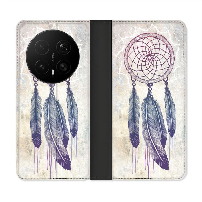 Housse Cuir Portefeuille Pour Honor Magic 8 Pro 5G Zen Attrape Reve Blanc