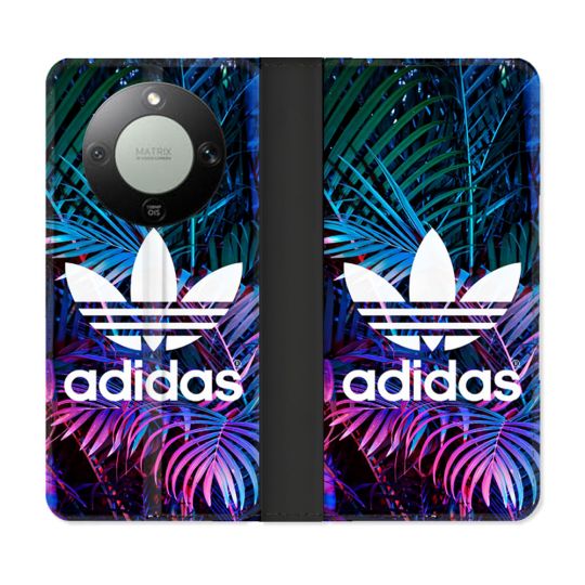 Housse Cuir Portefeuille Pour Honor Magic 8 Lite 5G Adidas Palmier