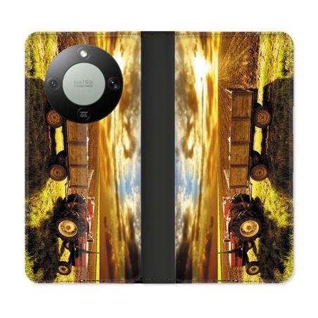 Housse Cuir Portefeuille Pour Honor Magic 8 Lite 5G Agriculture Tracteur Color