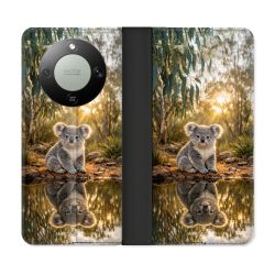 Housse Cuir Portefeuille Pour Honor Magic 8 Lite 5G Animal Koala Reflet