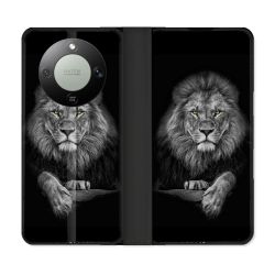 Housse Cuir Portefeuille Pour Honor Magic 8 Lite 5G Animal Lion Majestueux