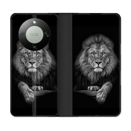Housse Cuir Portefeuille Pour Honor Magic 8 Lite 5G Animal Lion Majestueux