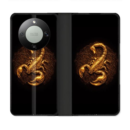 Housse Cuir Portefeuille Pour Honor Magic 8 Lite 5G Animal Scorpion Fresque 2026