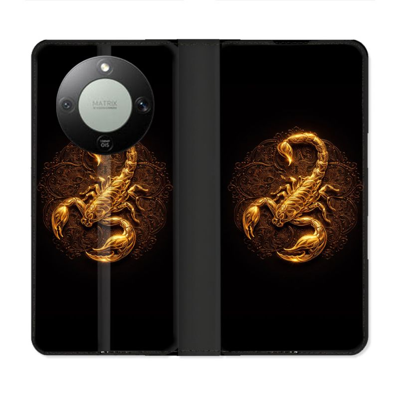 Housse Cuir Portefeuille Pour Honor Magic 8 Lite 5G Animal Scorpion Fresque 2026