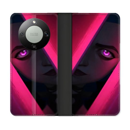 Housse Cuir Portefeuille Pour Honor Magic 8 Lite 5G Arcane Jinx Rose