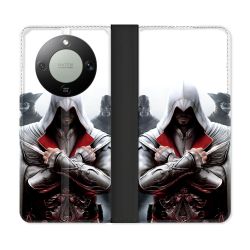 Housse Cuir Portefeuille Pour Honor Magic 8 Lite 5G Assassin Creed Mask