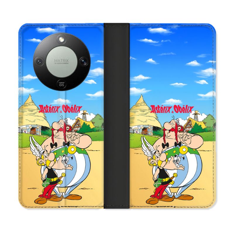 Housse Cuir Portefeuille Pour Honor Magic 8 Lite 5G Astérix Obélix Color
