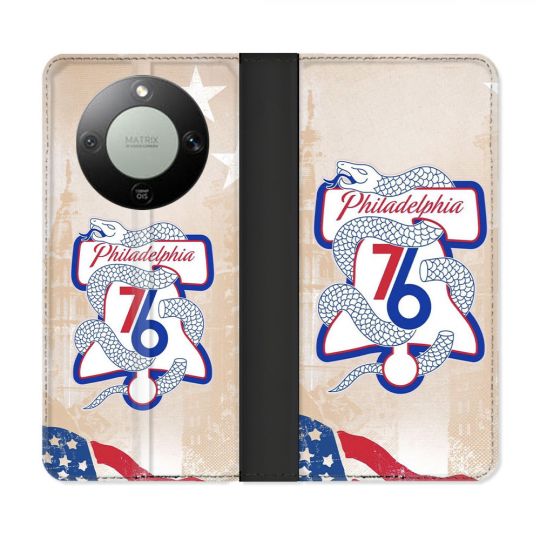 Housse Cuir Portefeuille Pour Honor Magic 8 Lite 5G Basket Philadelphia 76ers