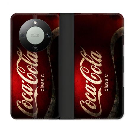 Housse Cuir Portefeuille Pour Honor Magic 8 Lite 5G Coca Cola Classique