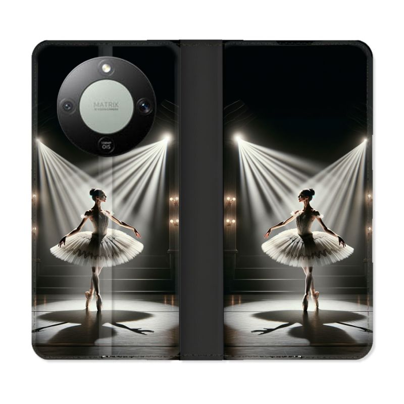 Housse Cuir Portefeuille Pour Honor Magic 8 Lite 5G Danseuse Lumière