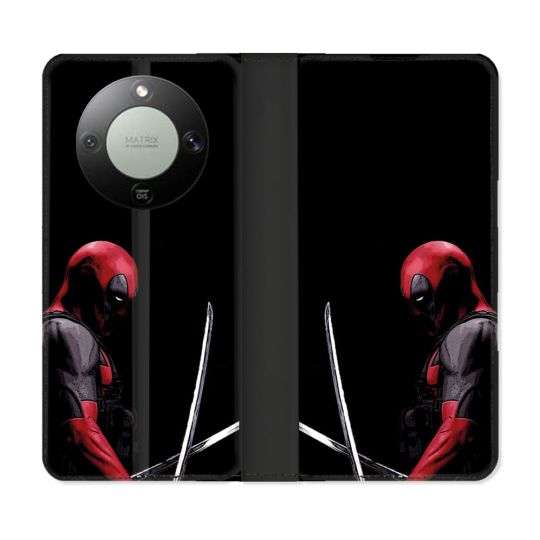 Housse Cuir Portefeuille Pour Honor Magic 8 Lite 5G Deadpool Epee