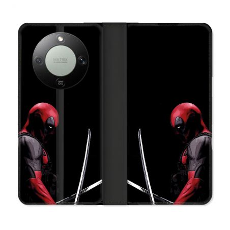Housse Cuir Portefeuille Pour Honor Magic 8 Lite 5G Deadpool Epee