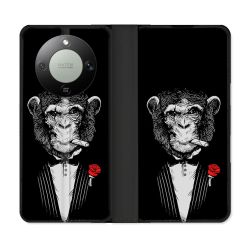 Housse Cuir Portefeuille Pour Honor Magic 8 Lite 5G Decale Singe Mafia