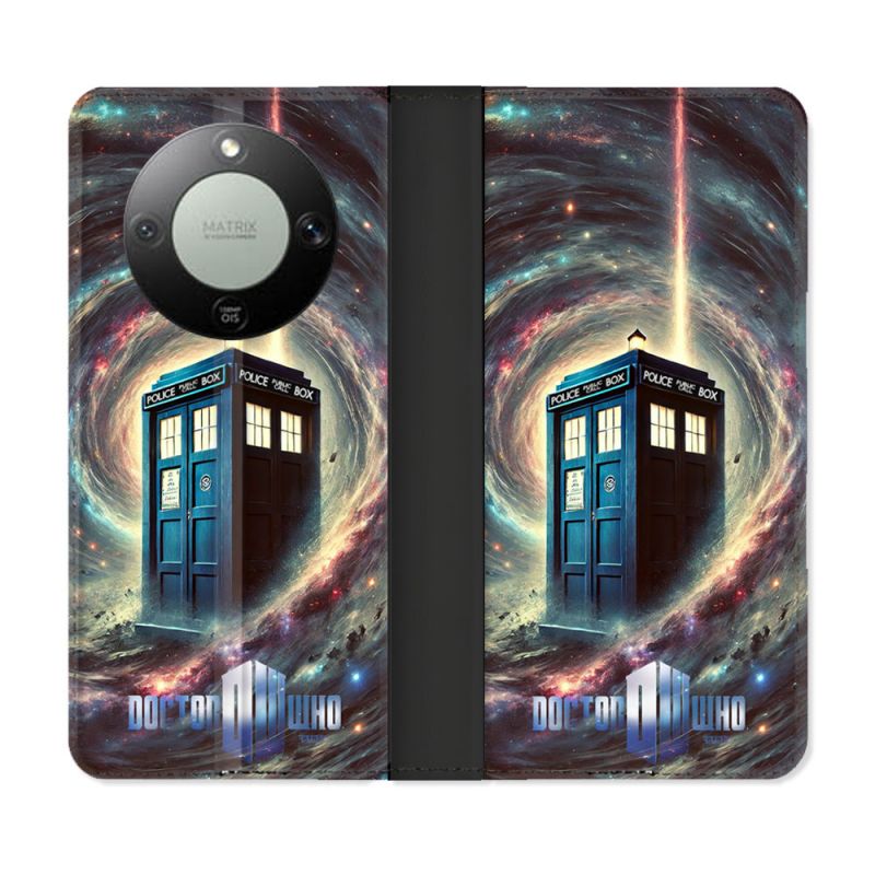 Housse Cuir Portefeuille Pour Honor Magic 8 Lite 5G Dr Who Tardis Univers
