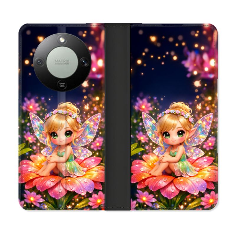 Housse Cuir Portefeuille Pour Honor Magic 8 Lite 5G Fantastique Fee Kawaii