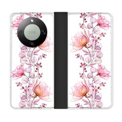 Housse Cuir Portefeuille Pour Honor Magic 8 Lite 5G Fleur Eclosion