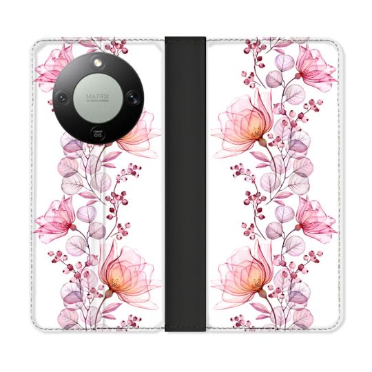Housse Cuir Portefeuille Pour Honor Magic 8 Lite 5G Fleur Eclosion