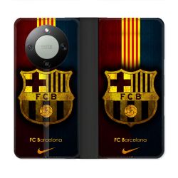 Housse Cuir Portefeuille Pour Honor Magic 8 Lite 5G Foot FC Barcelone Vintage