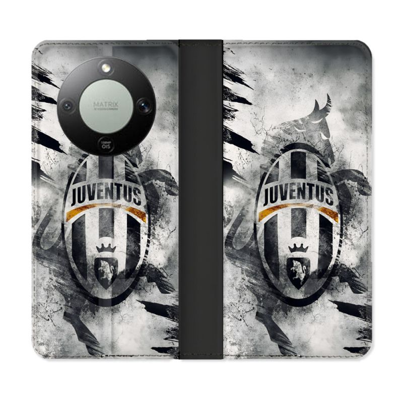 Housse Cuir Portefeuille Pour Honor Magic 8 Lite 5G Foot Juventus Turin